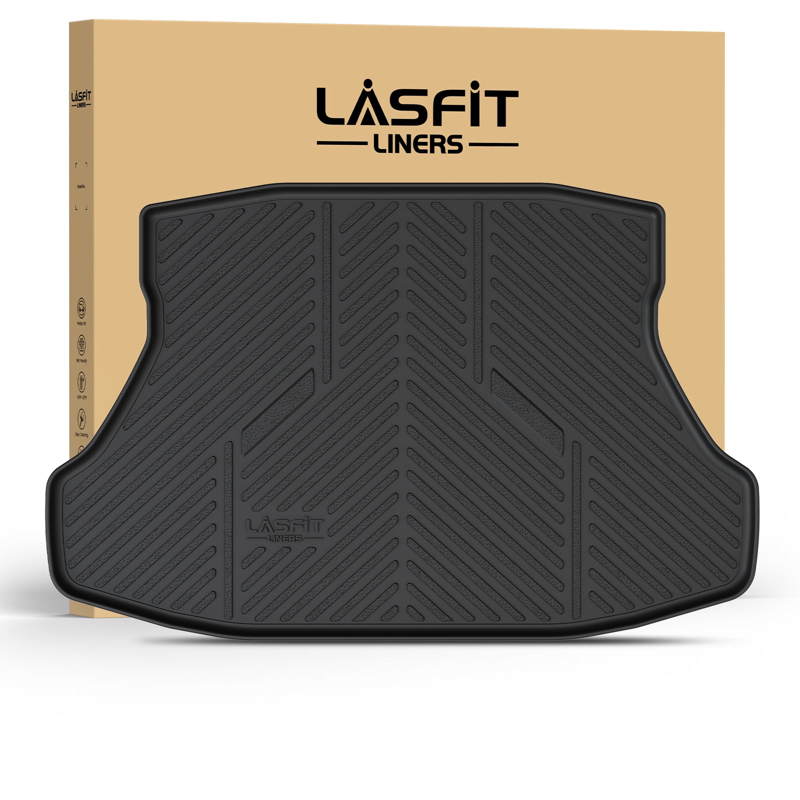 Autohai All-Weather TPE Floor Mats & Cargo Liner For 2013-2022 Acura ILX - Custom Fit, Black, 3-Piece Set