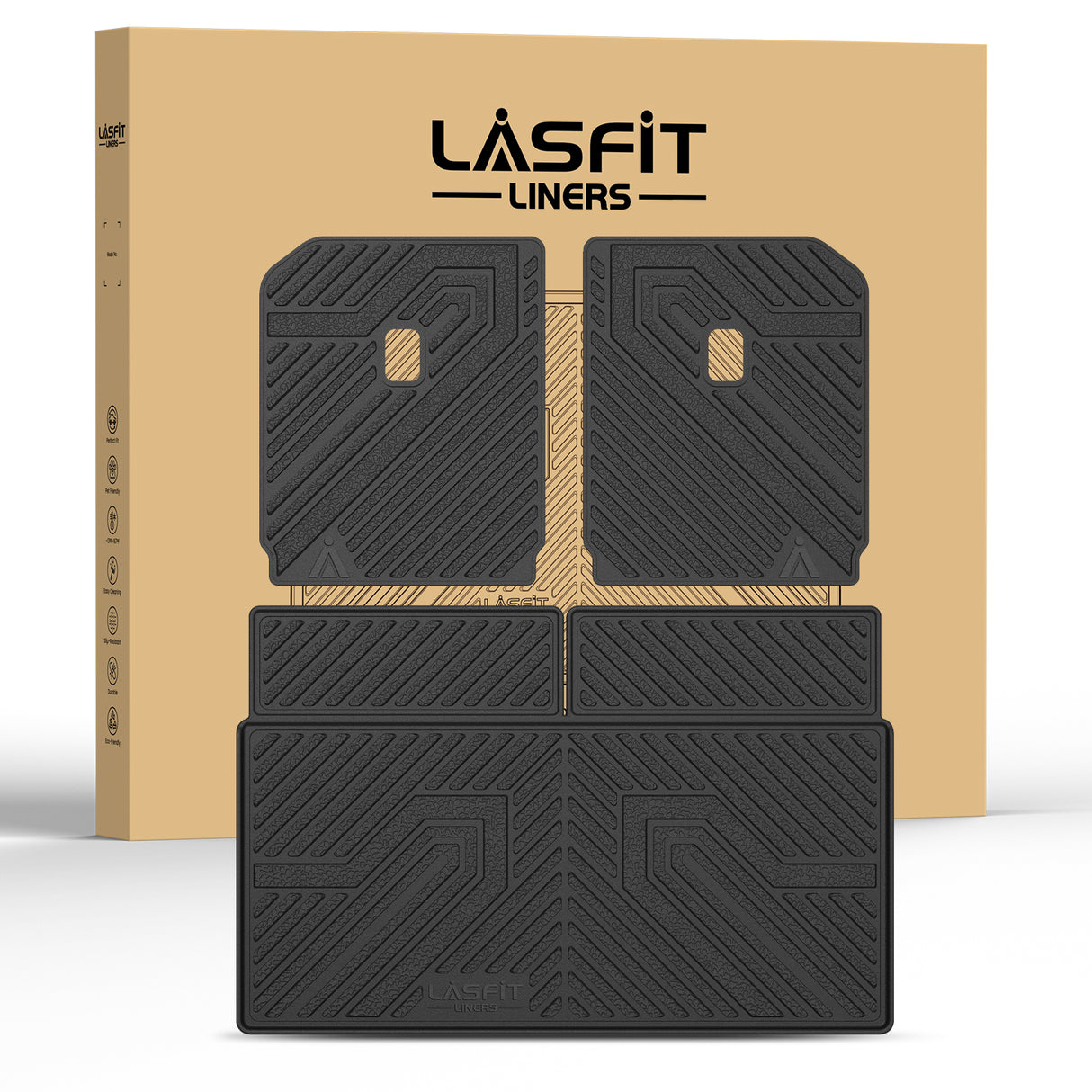 Fit for 2022-2024 Rivian R1S Floor Mats / Backrest Mats & Cargo Mat
