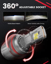 2.Lasfit LSplus 9007 LED Bulbs 360 degree adjustable socket
