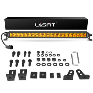 Lasfit 12"/22"/32"/42"/52" Off-Road Slim Single Row Combo Flood Spot Beam LED Amber Light Bars