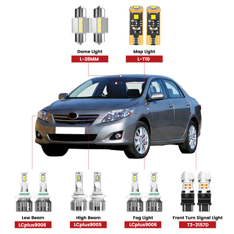 Lasfit front led bulbs for 2001-2008 Toyota Corolla  