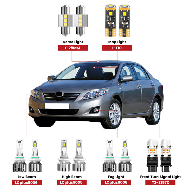 Lasfit front led bulbs for 2001-2008 Toyota Corolla  