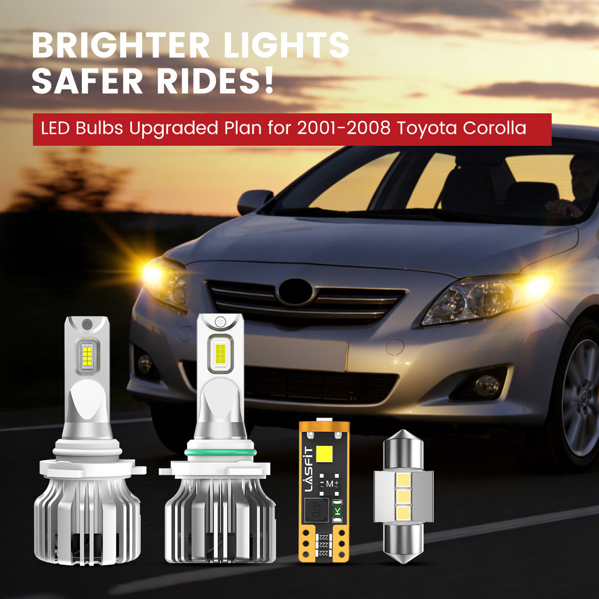 Lasfit LED Bulbs for 2001-2008 Toyota Corolla