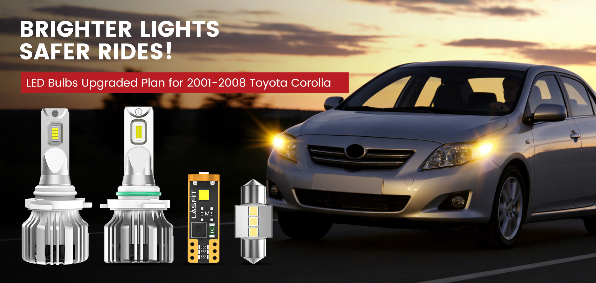 Lasfit LED Bulbs for 2001-2008 Toyota Corolla