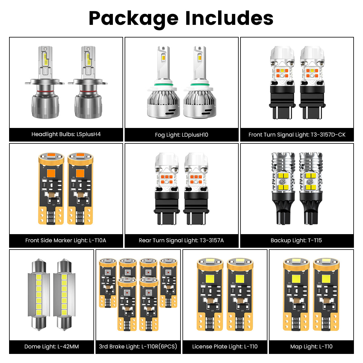 Lasfit combo package led bulbs for 2005-2011 Toyota Tacoma W/ Fog Lights