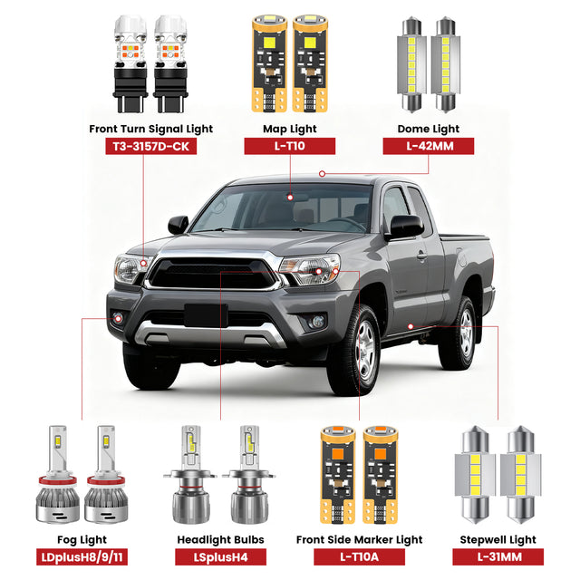 Lasfit front led bulbs for 2001-2015 Toyota Tacoma 