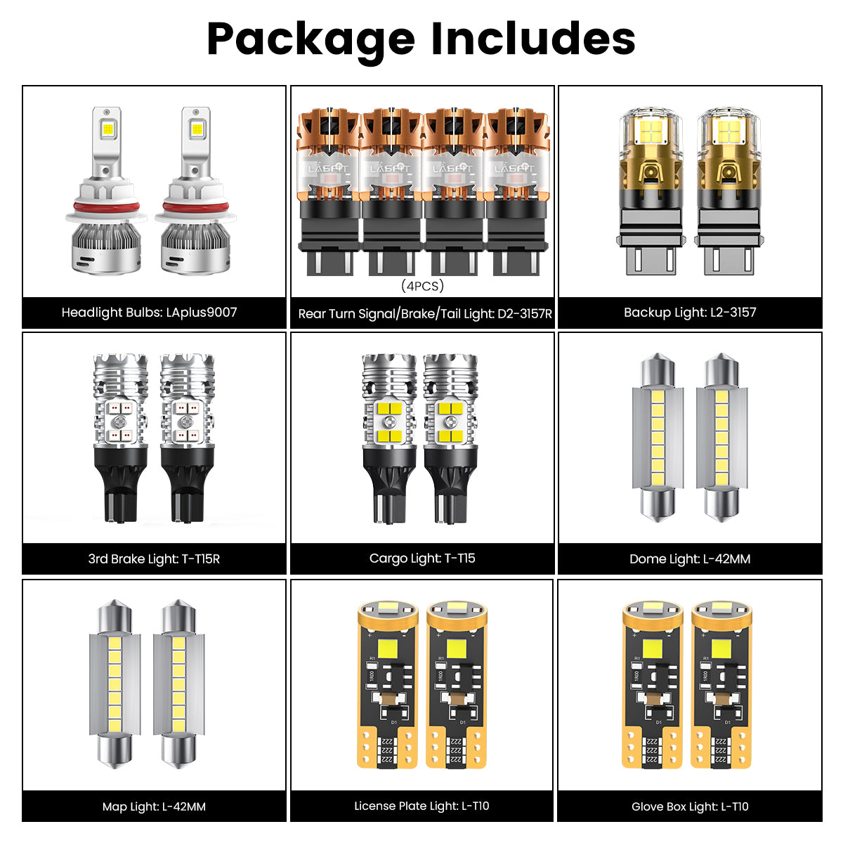 Lasfit combo package led bulbs for 2002-2005 Ram 1500 W/o fog lights