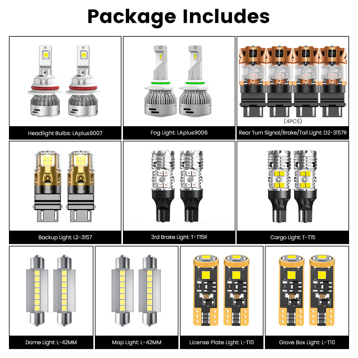 Lasfit combo package led bulbs for 2002-2005 Ram 1500