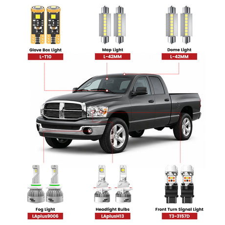 Lasfit led bulbs for 2002-2008 Ram 1500