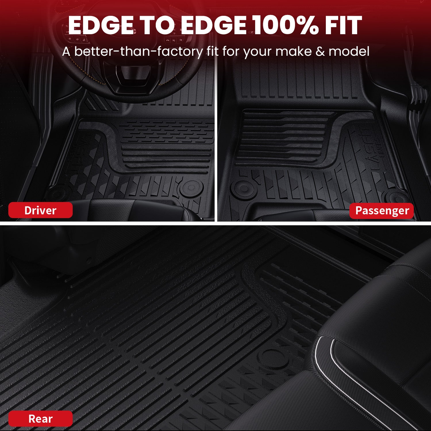 大福　マット Fit for 2002-2008 RAM 1500 Quad Cab Floor Mats, Fit Carpet Flooring, N