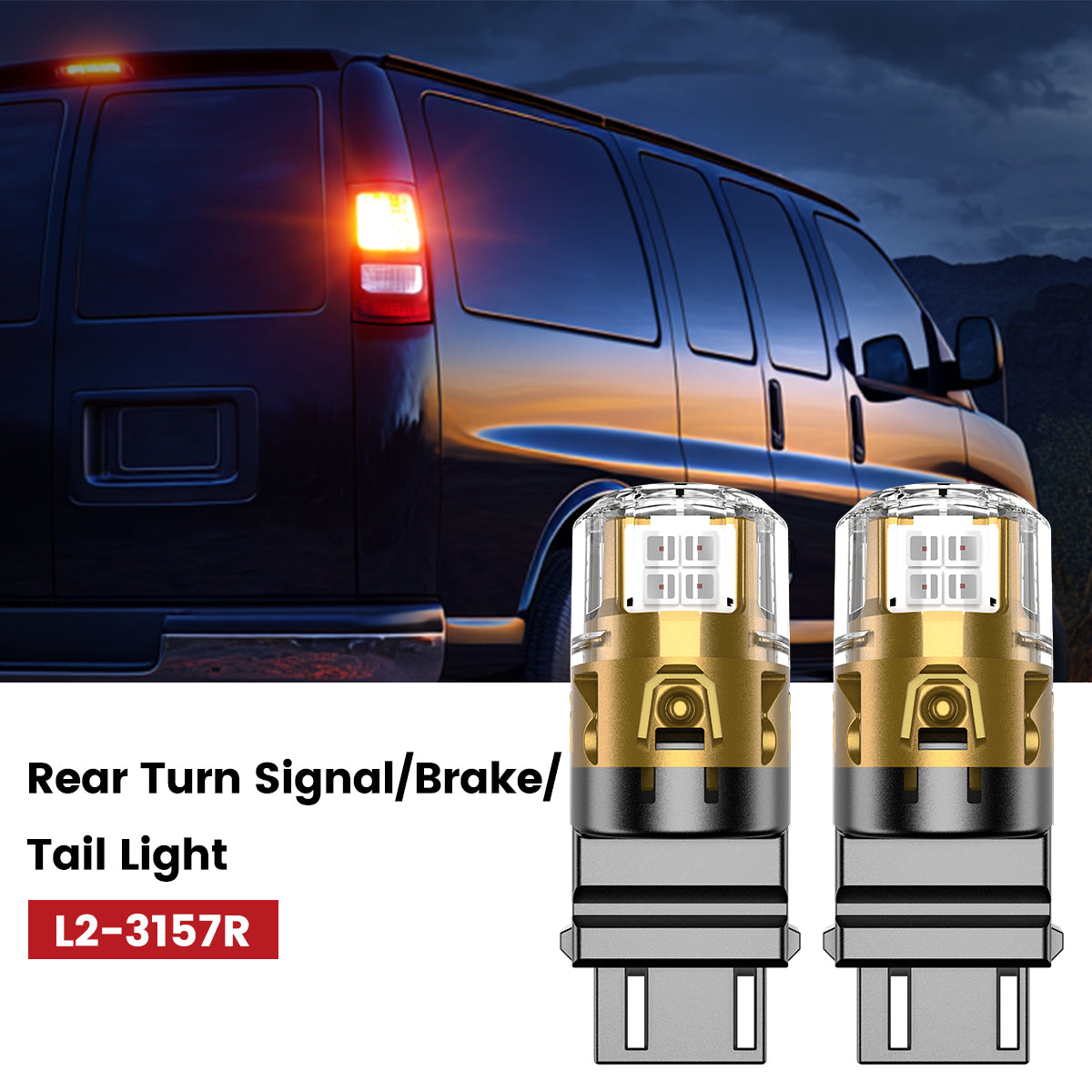 Lasfit 3157 led rear turn signal brake tail lights fit for 2003-2025 Chevrolet Express
