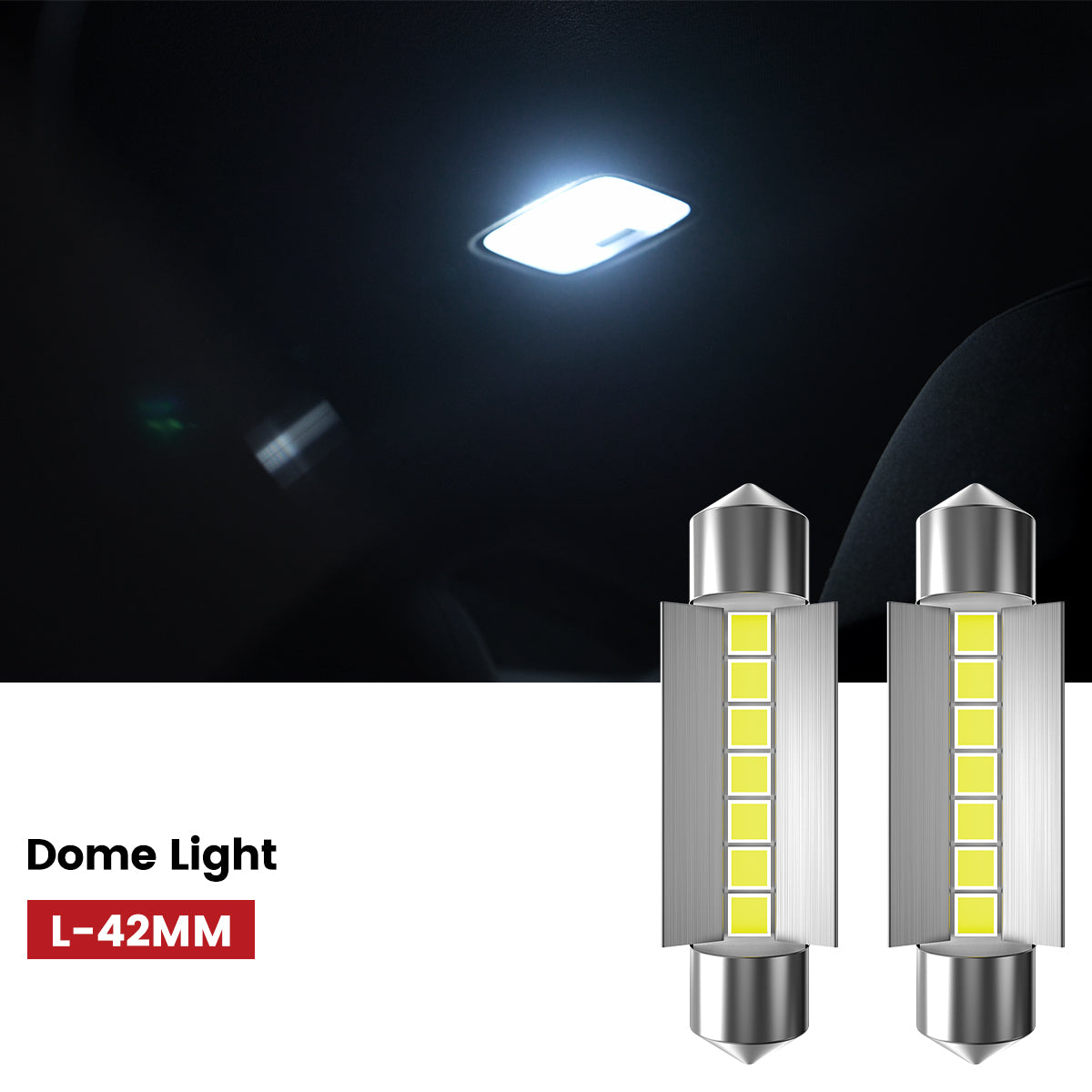 Lasfit 42MM led dome lights fit for 2004-2008 Ford F150 