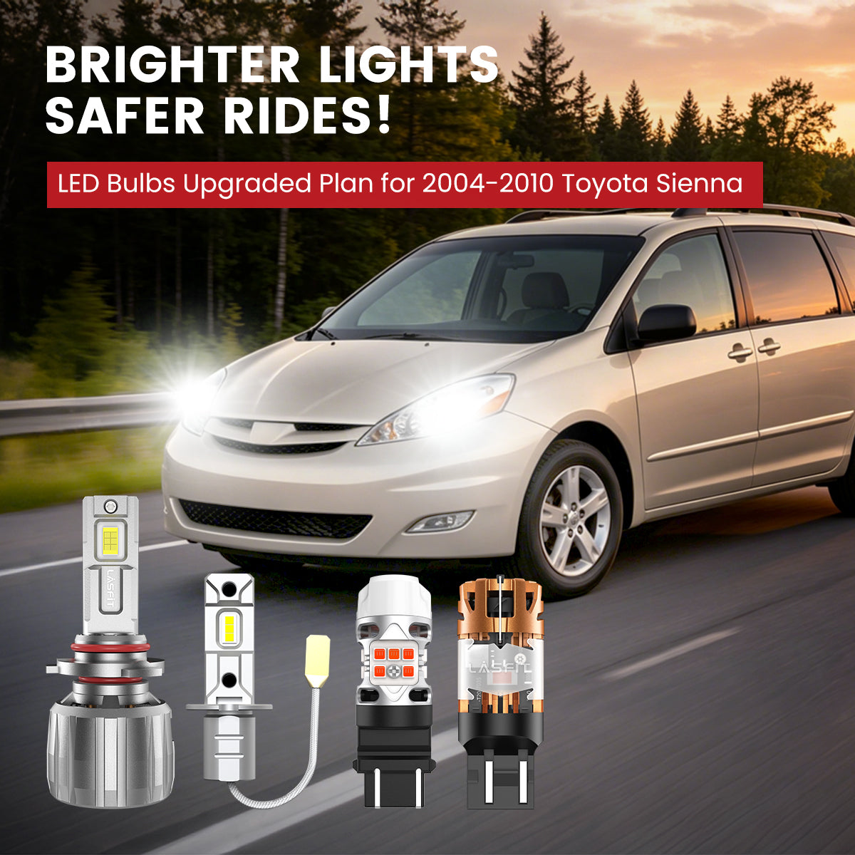 Lasfit LED Bulbs for 2004-2010 Toyota Sienna