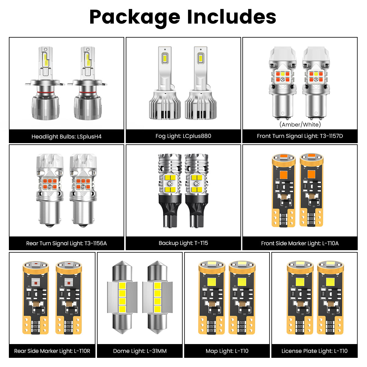 Lasfit combo package led bulbs for 2005-2010 Kia Sportage