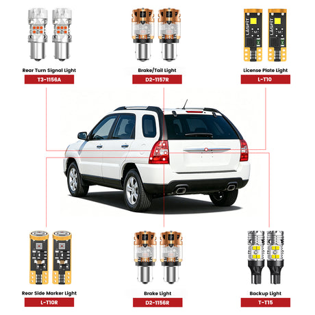 Lasfit led bulbs for 2005-2010 Kia Sportage