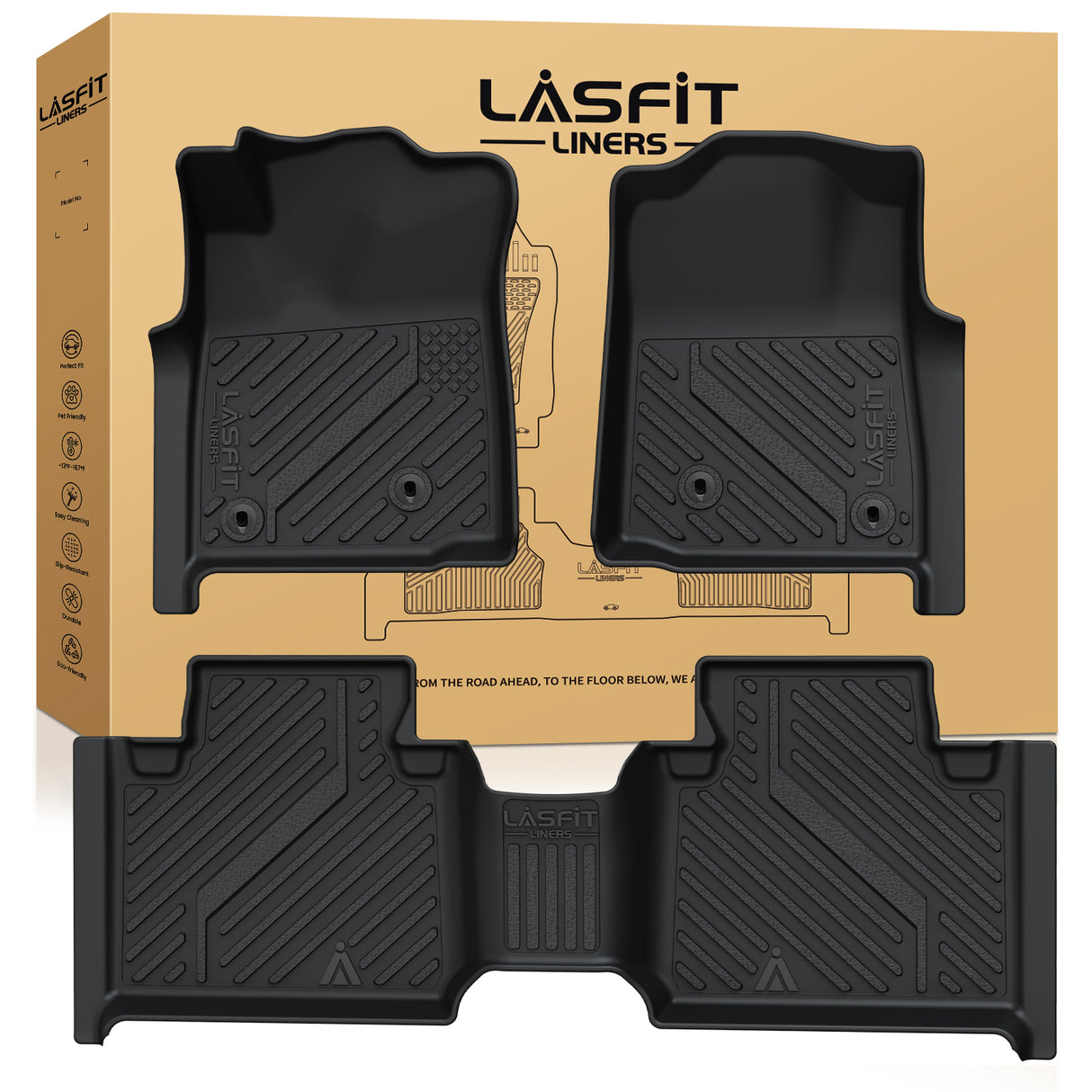 Fit for 2005-2011 Toyota Tacoma Floor Mats, Fit Access Cab & Auto Tran Only, Fit Second Row Optional With Center Storage Box
