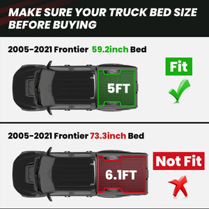 2005-2021 Nissan Frontier 5FT Truck Bed Mat Bed Size