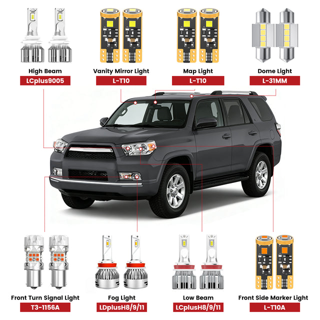 Lasfit front led bulbs for 2006-2013 Toyota 4Runner  