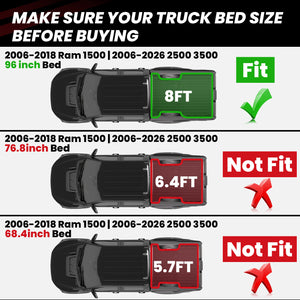 2006-2018 Ram 1500 8FT Bed Mat Fitment