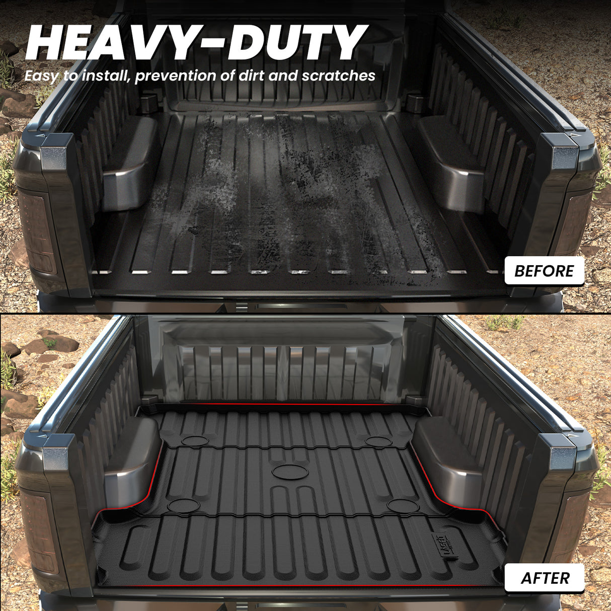 Fit for 2006-2026 Ram 2500 3500 Heavy Duty Bed Mat or Tailgate Mat, Don't fit with Optional Rambox & Drop-in liners