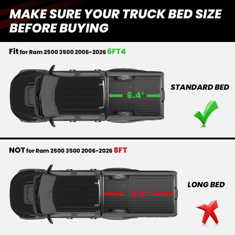 Fit for 2002-2018 Ram 1500 6' 4" Box Heavy Duty Bed Mat