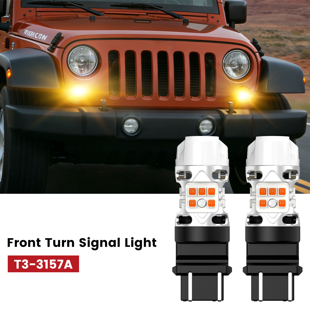 Lasfit 3157 led front turn signal lights fit for 2007-2009 Jeep Wrangler