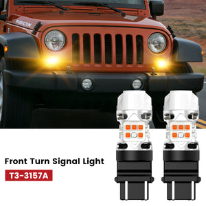 Lasfit 3157 led front turn signal lights fit for 2007-2009 Jeep Wrangler