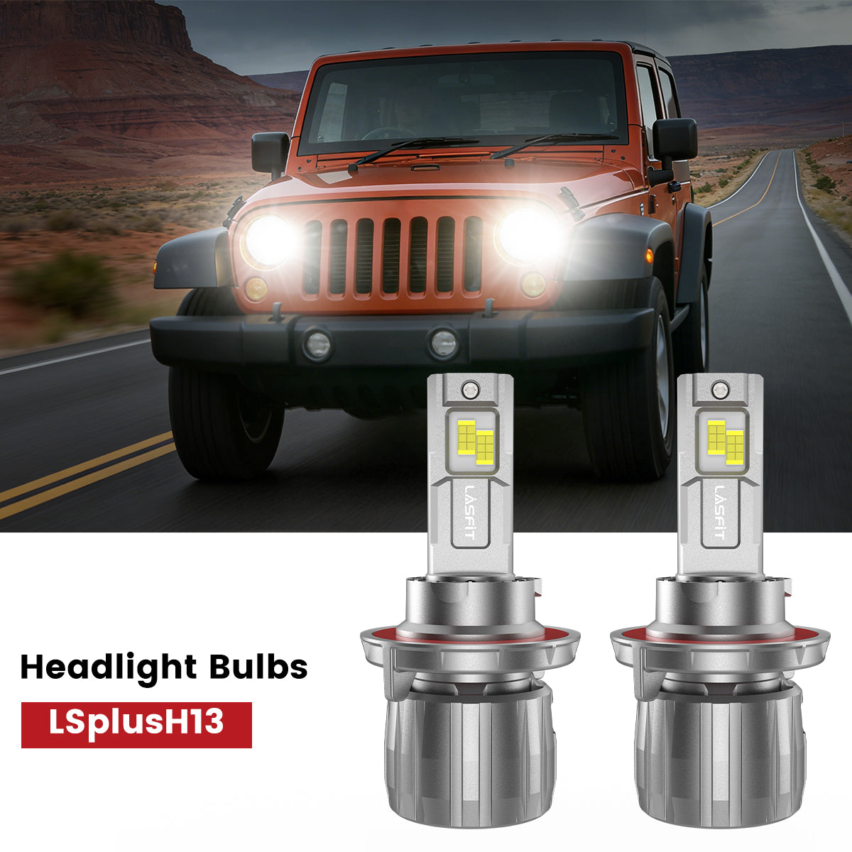 Lasfit H13 led headlight bulbs fit for 2007-2009 Jeep Wrangler  