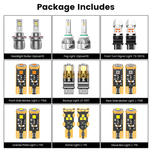 Lasfit combo package led bulbs for 2007-2009 Jeep Wrangler with fog lights