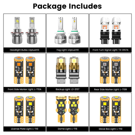 Lasfit combo package led bulbs for 2007-2009 Jeep Wrangler with fog lights