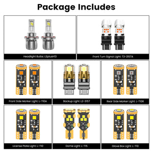 Lasfit combo package led bulbs for 2007-2009 Jeep Wrangler without fog lights