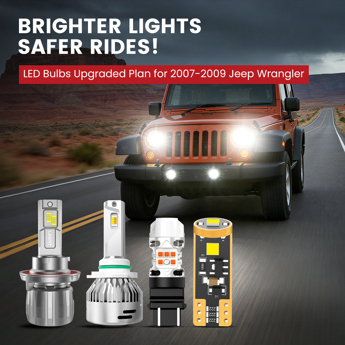 Lasfit LED Bulbs for 2007-2009 Jeep Wrangler