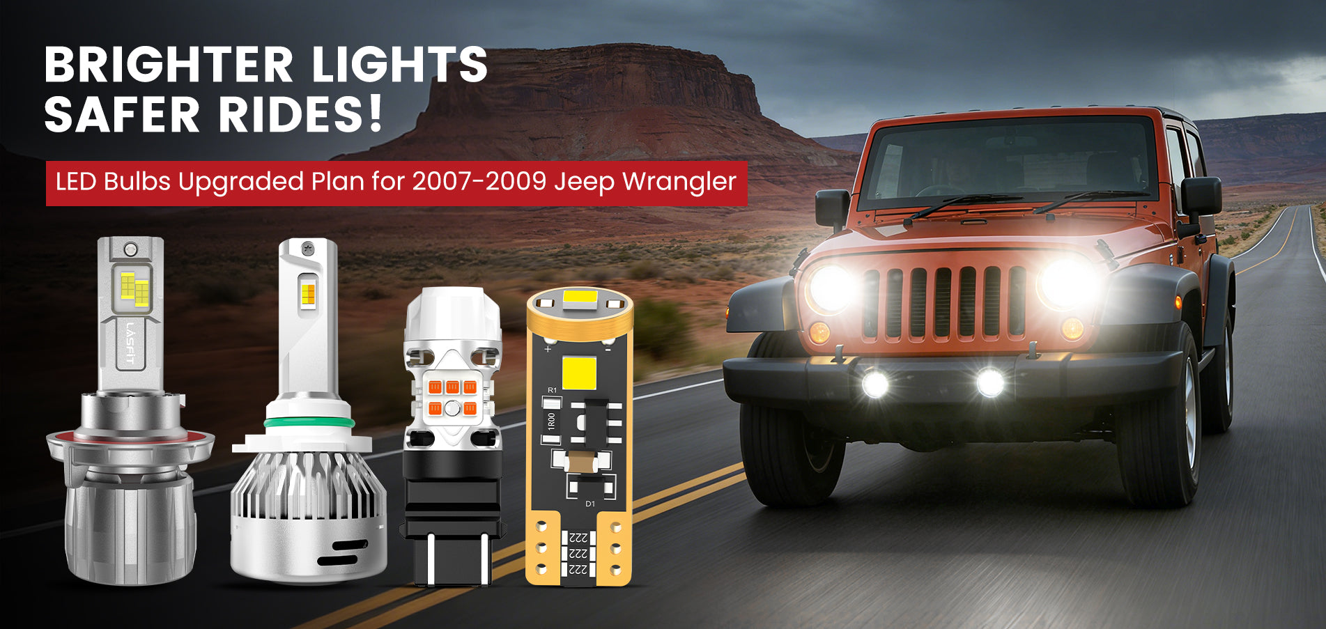 Lasfit LED Bulbs for 2007-2009 Jeep Wrangler