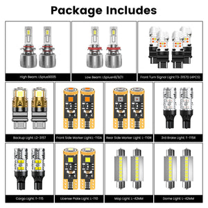 Lasfit combo package led bulbs for 2007-2013 GMC Sierra 1500 W/o Fog Lights