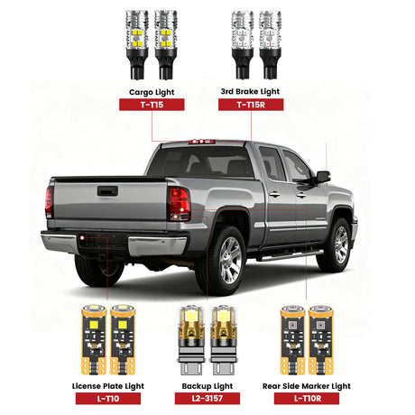 Lasfit rear led bulbs for 2007-2013 GMC Sierra 1500