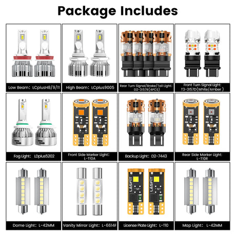 Lasfit combo package led bulbs for 2007-2014 Chevrolet Tahoe LT
