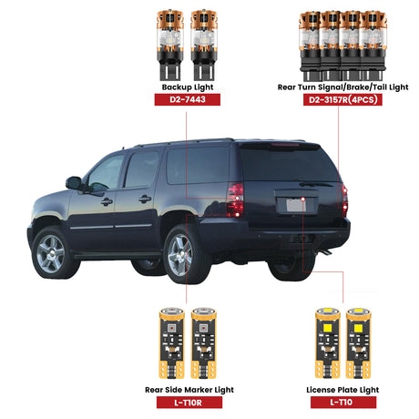 Lasfit led bulbs for 2007-2014 Chevrolet Tahoe
