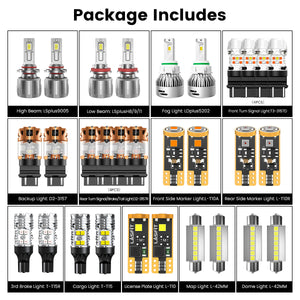 Lasfit combo package led bulbs for 2007-2014 GMC Sierra 2500 3500 W/ Fog Lights