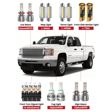 Lasfit led bulbs for 2007-2014 GMC Sierra 2500 3500