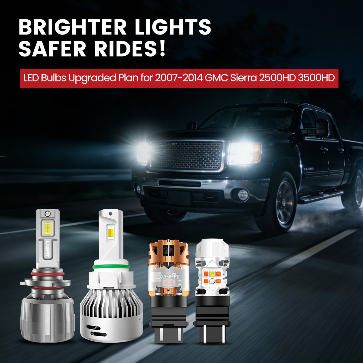 Lasfit LED Bulbs for 2007-2014 GMC Sierra 2500HD 3500HD