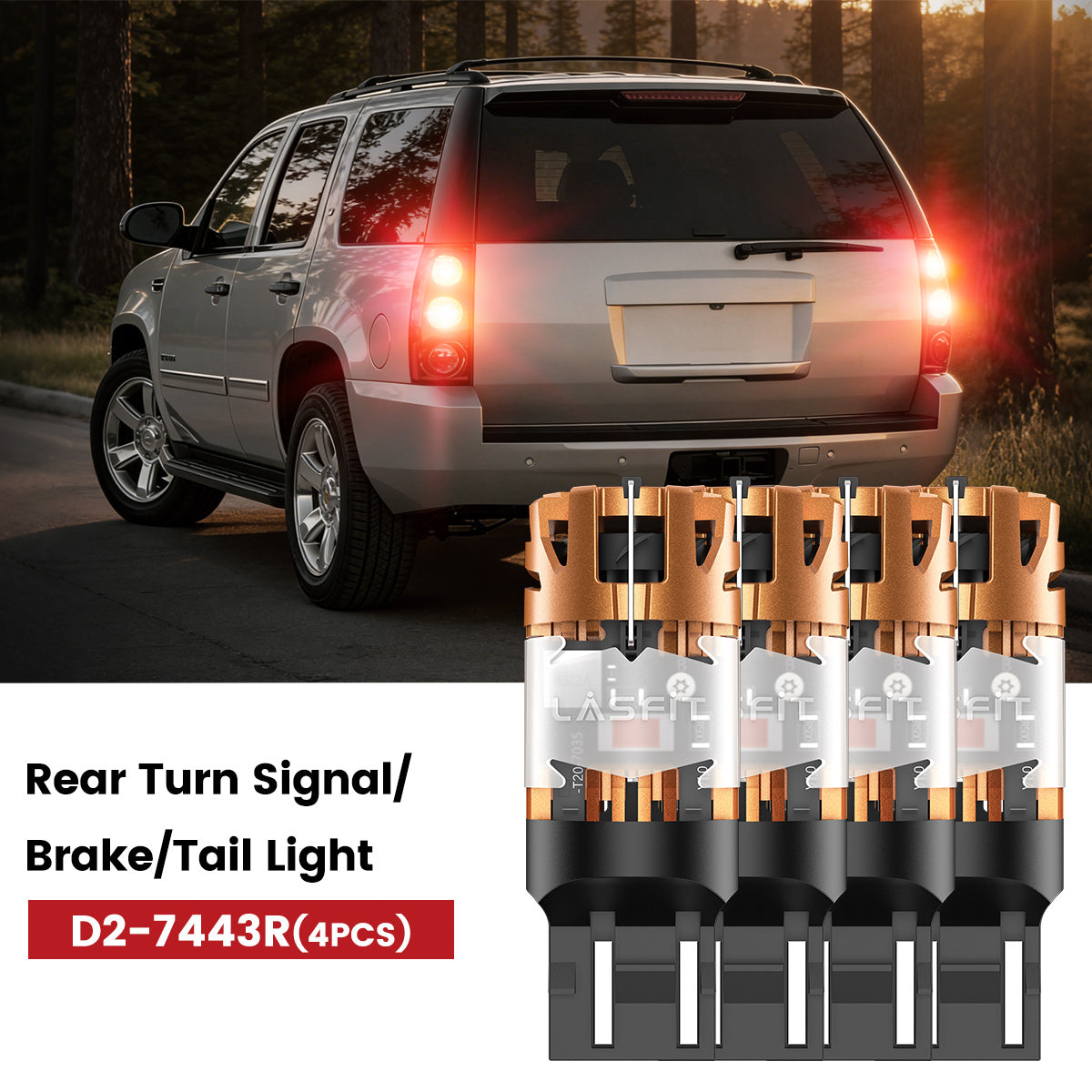 Lasfit 7443 led rear turn signal/brake/tail light fit for 2007-2014 GMC Yukon