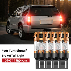 Lasfit 7443 led rear turn signal/brake/tail light fit for 2007-2014 GMC Yukon