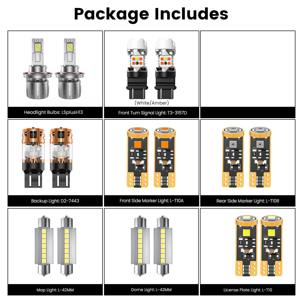 Lasfit combo package led bulbs for 2007-2014 GMC Yukon Hybrid
