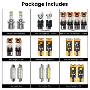 Lasfit combo package led bulbs for 2007-2014 GMC Yukon SLE-1/SLE(W/o Fog Lights)