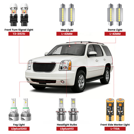 Lasfit led bulbs for 2007-2014 GMC Yukon