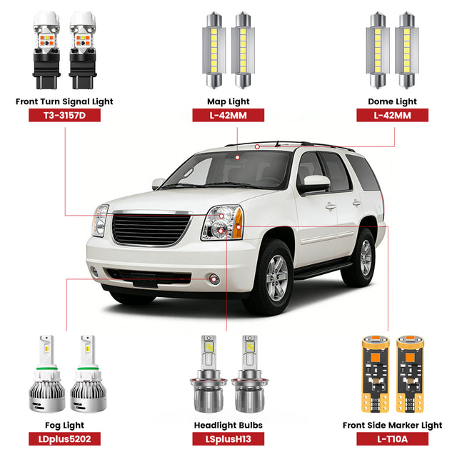 Lasfit led bulbs for 2007-2014 GMC Yukon