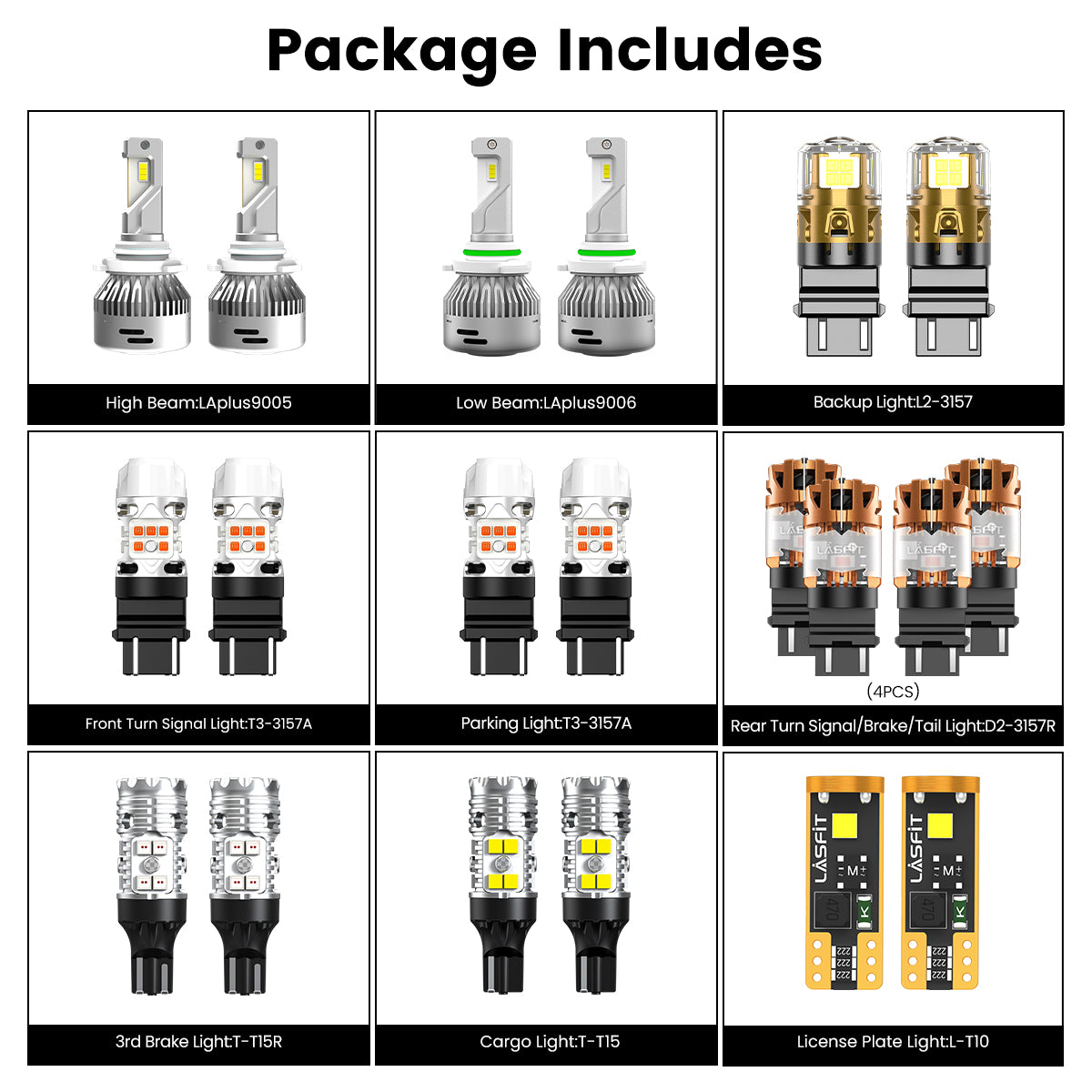 Lasfit combo package led bulbs for 2008-2012 Chevrolet Colorado W/ o Fog Light