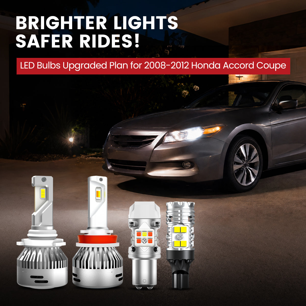 Lasfit LED Bulbs for  2008-2012 Honda Accord Coupe