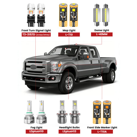 Lasfit led bulbs for 2008-2016 Ford F-450 Super Duty