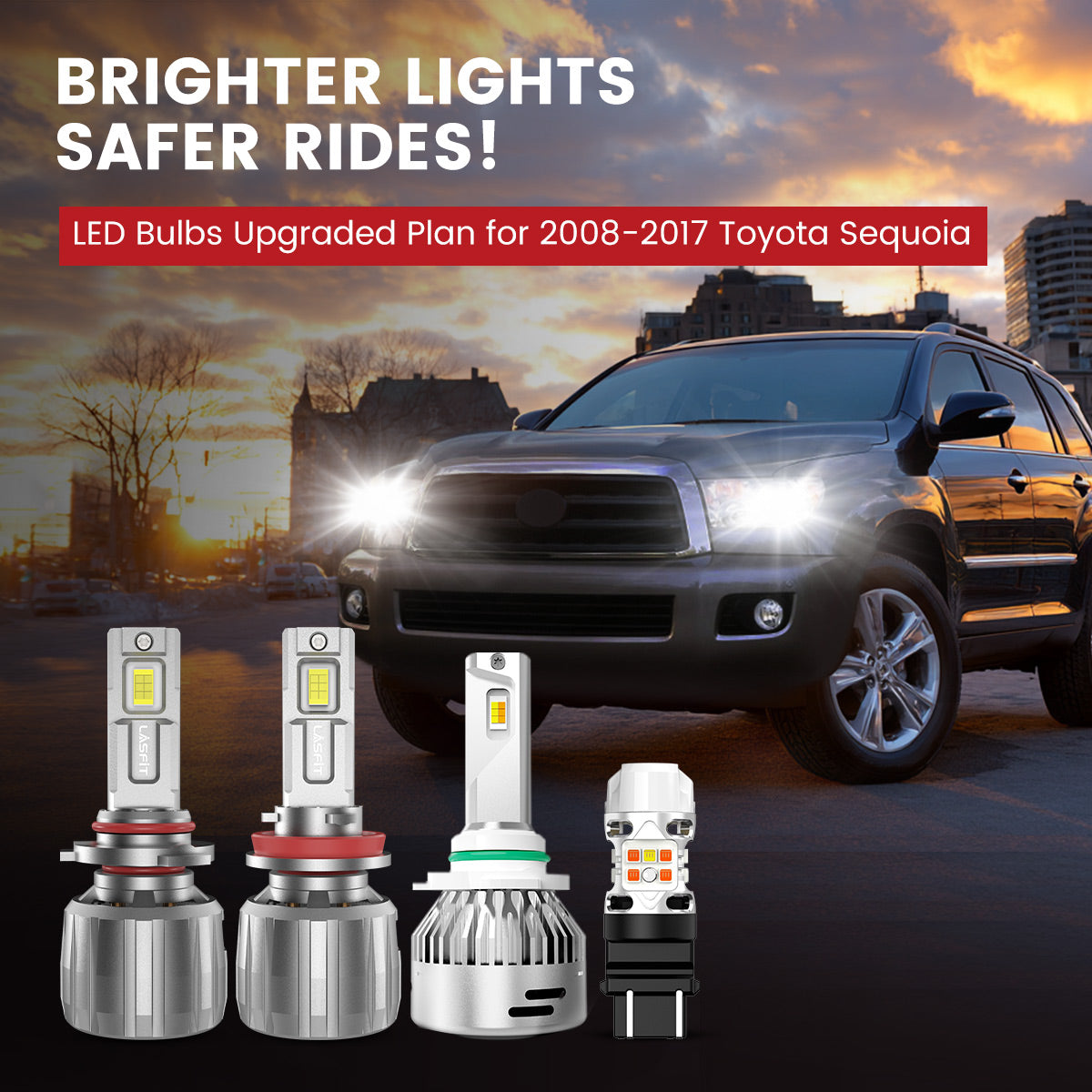 Lasfit LED Bulbs for 2008-2017 Toyota Sequoia